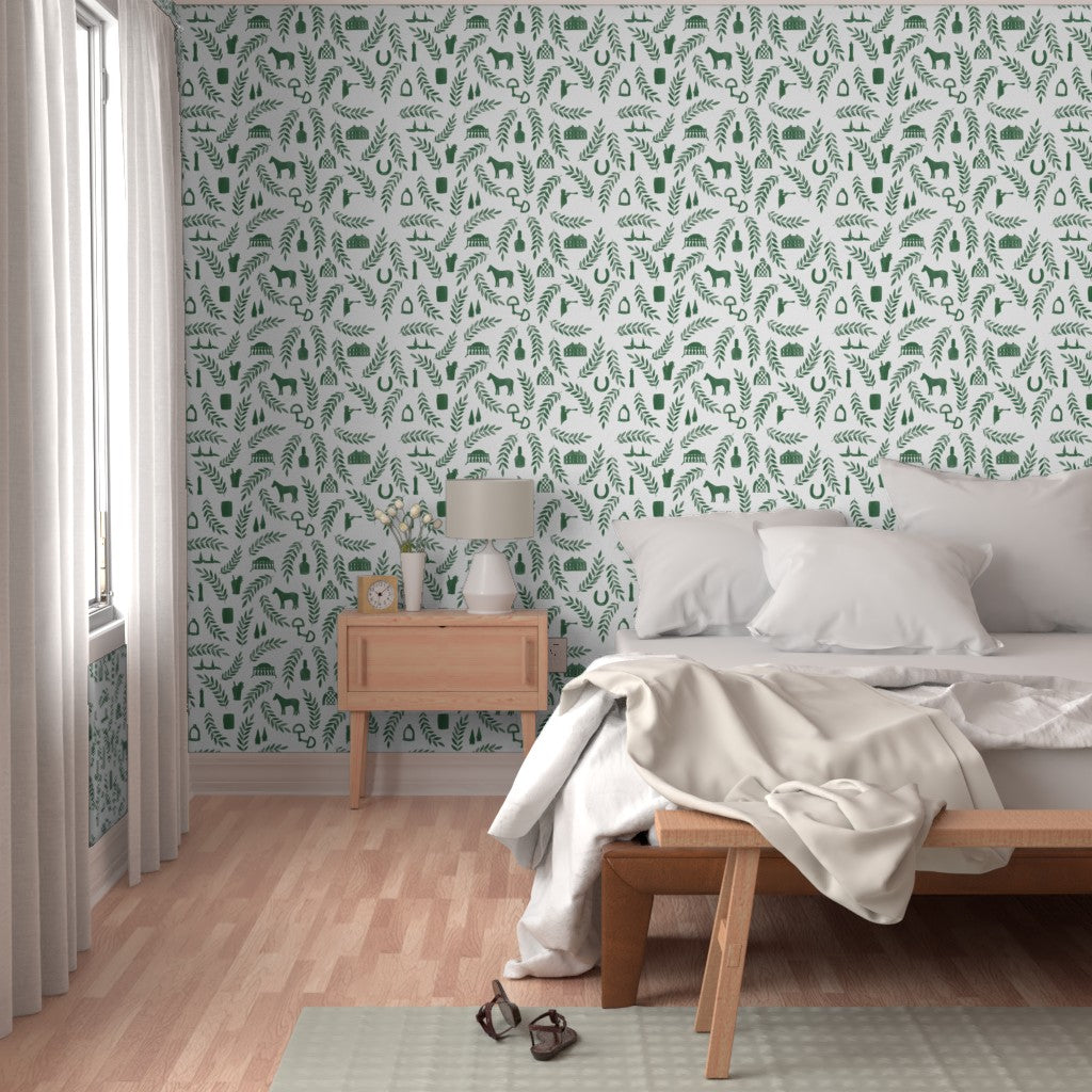 Green Kentucky Wallpaper Un-Pasted