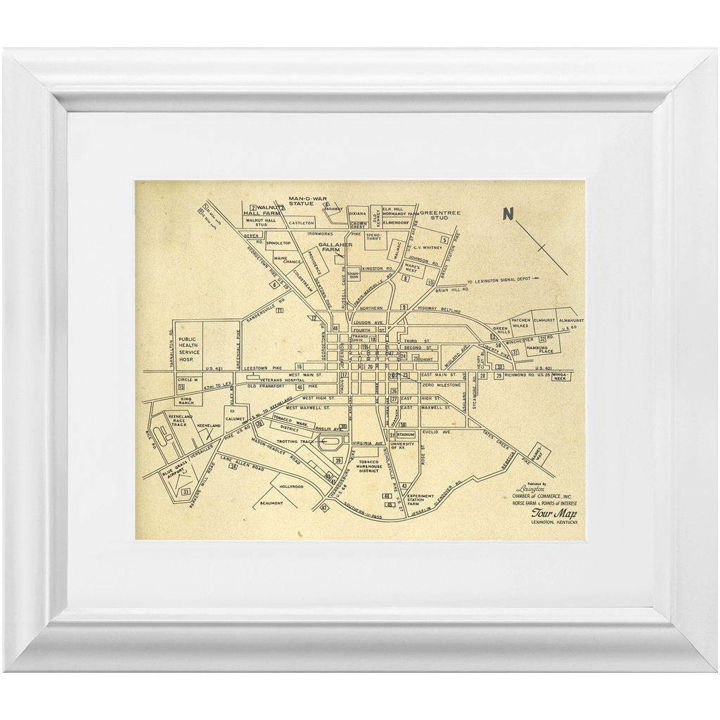 Vintage Horse Farm Lexington Map