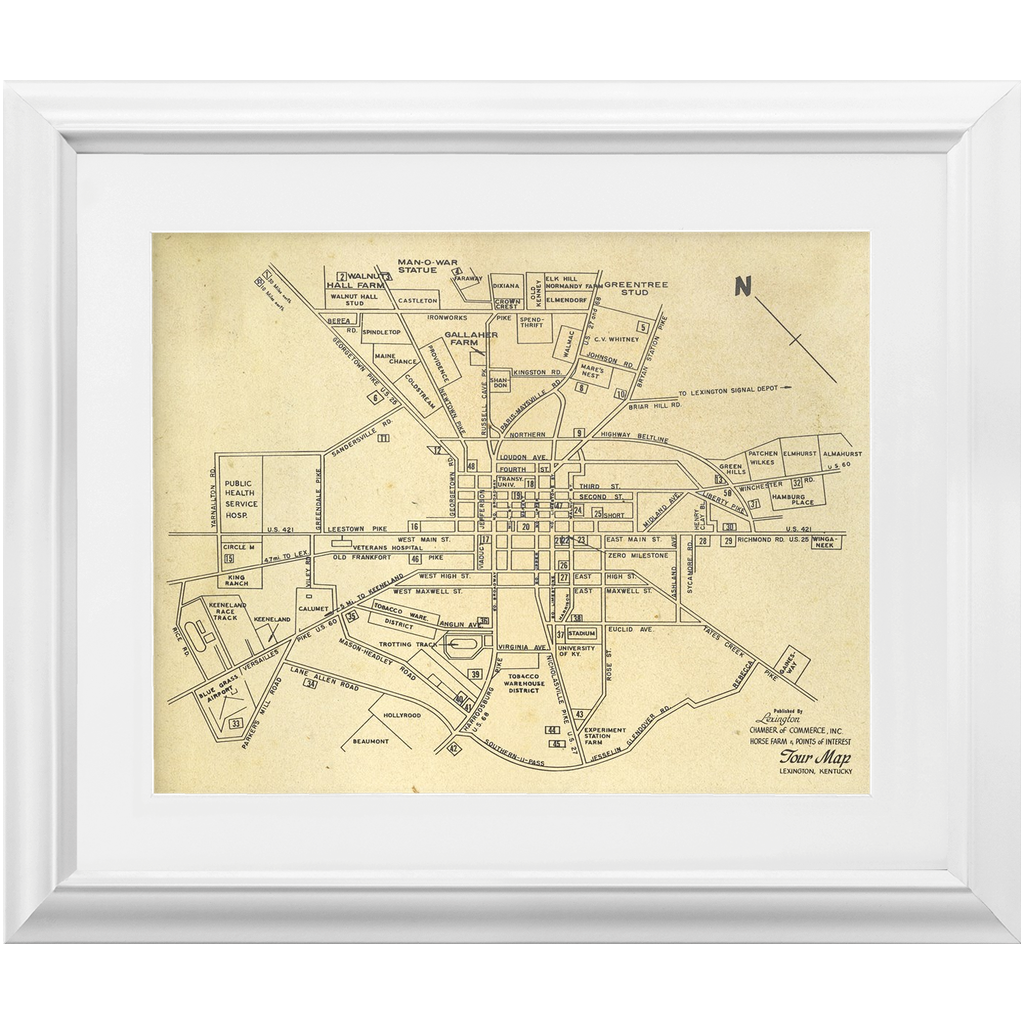 Vintage Horse Farm Lexington Map