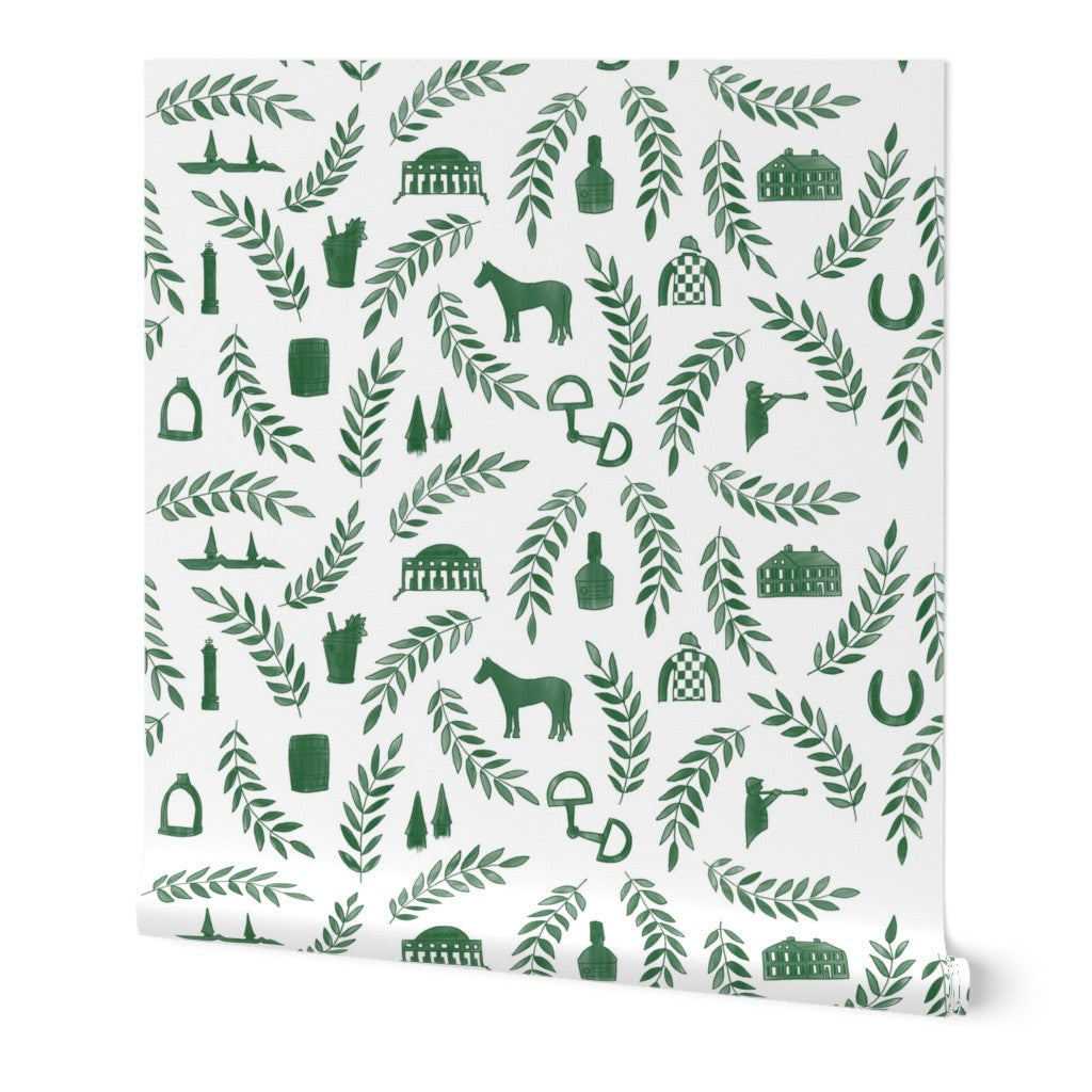 Green Kentucky Wallpaper Un-Pasted