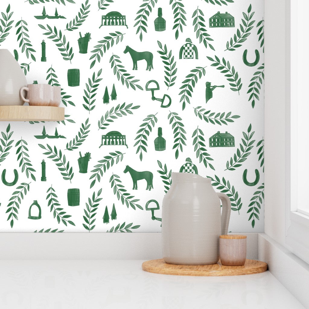 Green Kentucky Wallpaper Un-Pasted