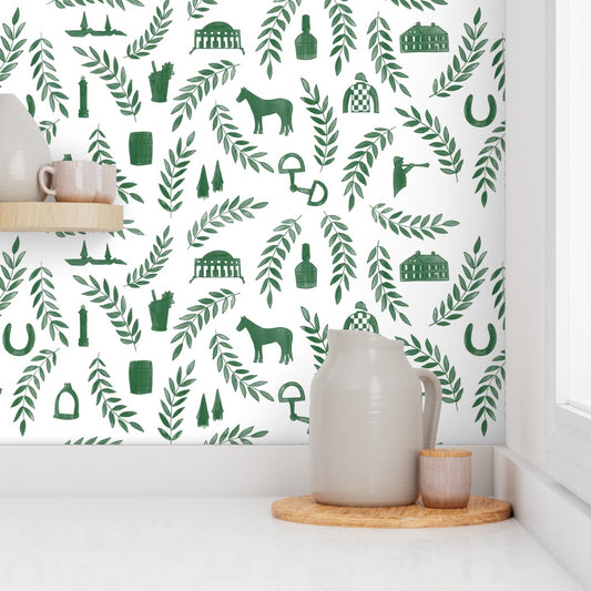 Green Kentucky Wallpaper Un-Pasted