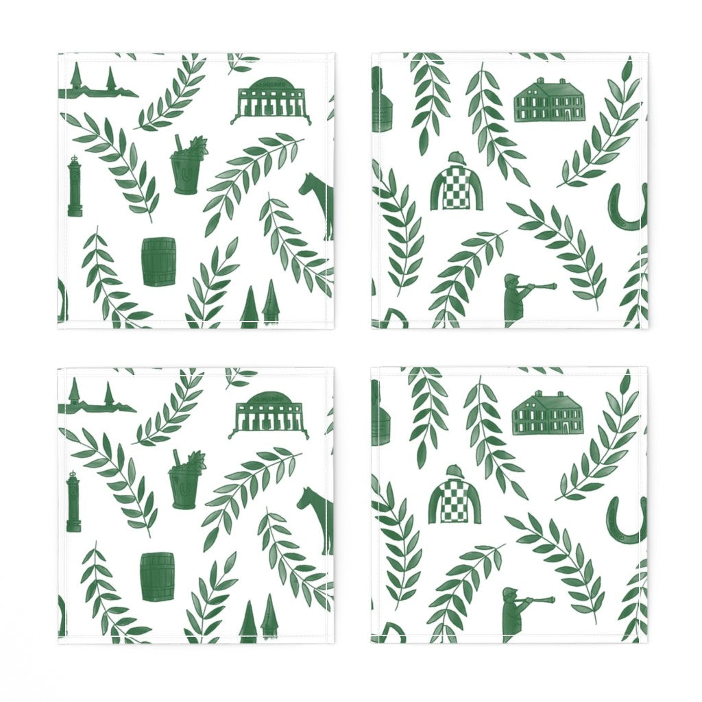 Green Kentucky Cocktail Napkin (Set of 4)