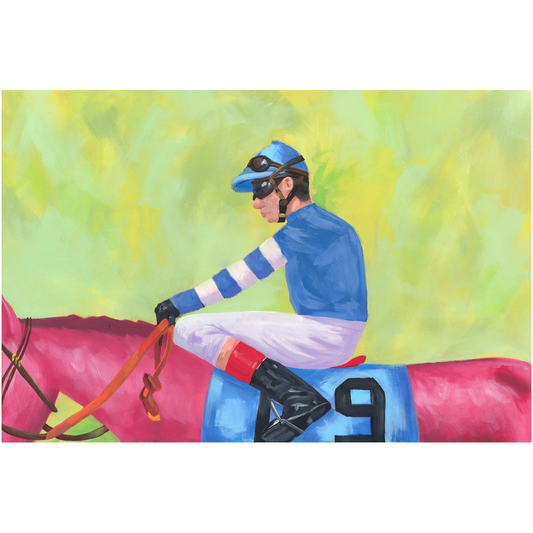 jockey, keeneland, churchill downs, kentucky derby, horse racing, lexington,  thoroughbred, art, print, painting, bright, colorful