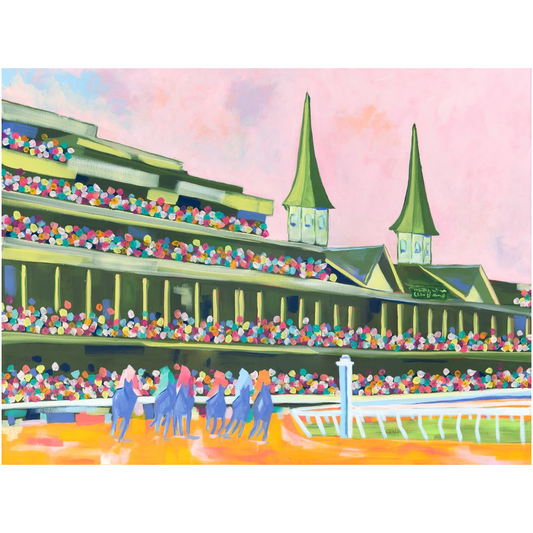kentucky derby, louisville, horse racing, art, painting, print, bright, colorful, modern, preppy, thoroughbred
